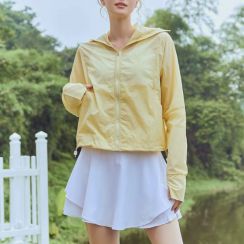 Womens Summer Breathable Zipper Anti UV Hooded Jacket