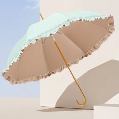 Dual Use Anti UV Sunshade Umbrella with Glue Color Lace