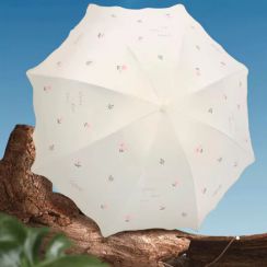 Flower Printed Lightweight Portable Dual Use Umbrella With Cover