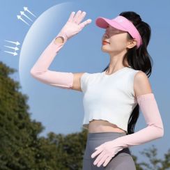 Long Arm Sun Protection Ice Silk Sleeves and Gloves